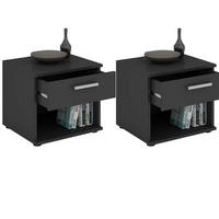 NACHTTISCH MARY 2ER-SET - Schwarz, Holzwerkstoff (42/38/30cm) - CARO-Möbel