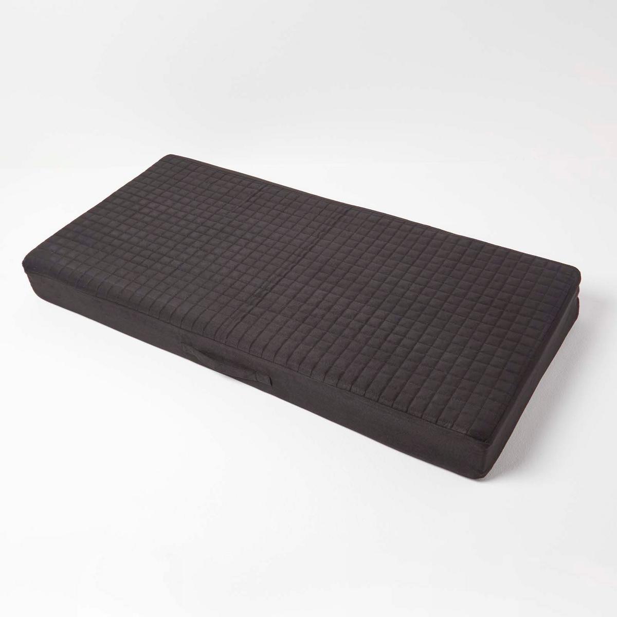 SOFA-AUFLAGE schwarz 100/50/10 cm – Velours-Sitzkissen orthopädisch - Schwarz, Textil (100/50/10cm) - Homescapes