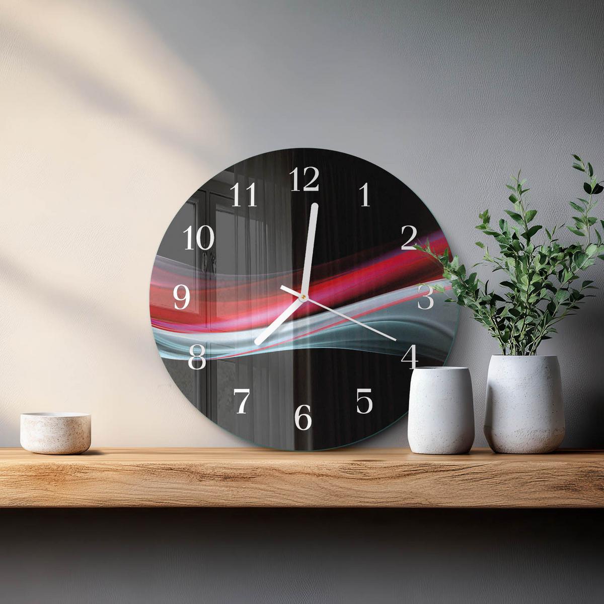 WANDUHR aus Glas Ø30 cm - Abstraktion - Multicolor, Glas (30/30/0.4cm) - TULUP