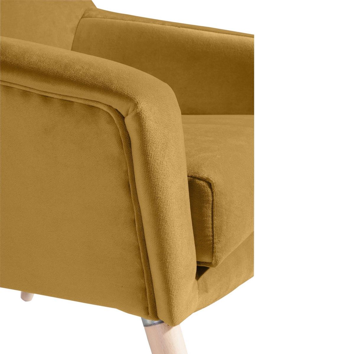 SESSEL Kachka Bezug Samtvelour Buche natur / mais - Currygelb/Buchefarben, Kunststoff (71/81/67cm) - 58aufmkessel