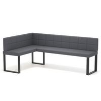 ECKBANK links SANA U Kunstleder gesteppt, 128/168 cm Grau - Grau, Kunststoff/Textil (128/168cm) - Idohome