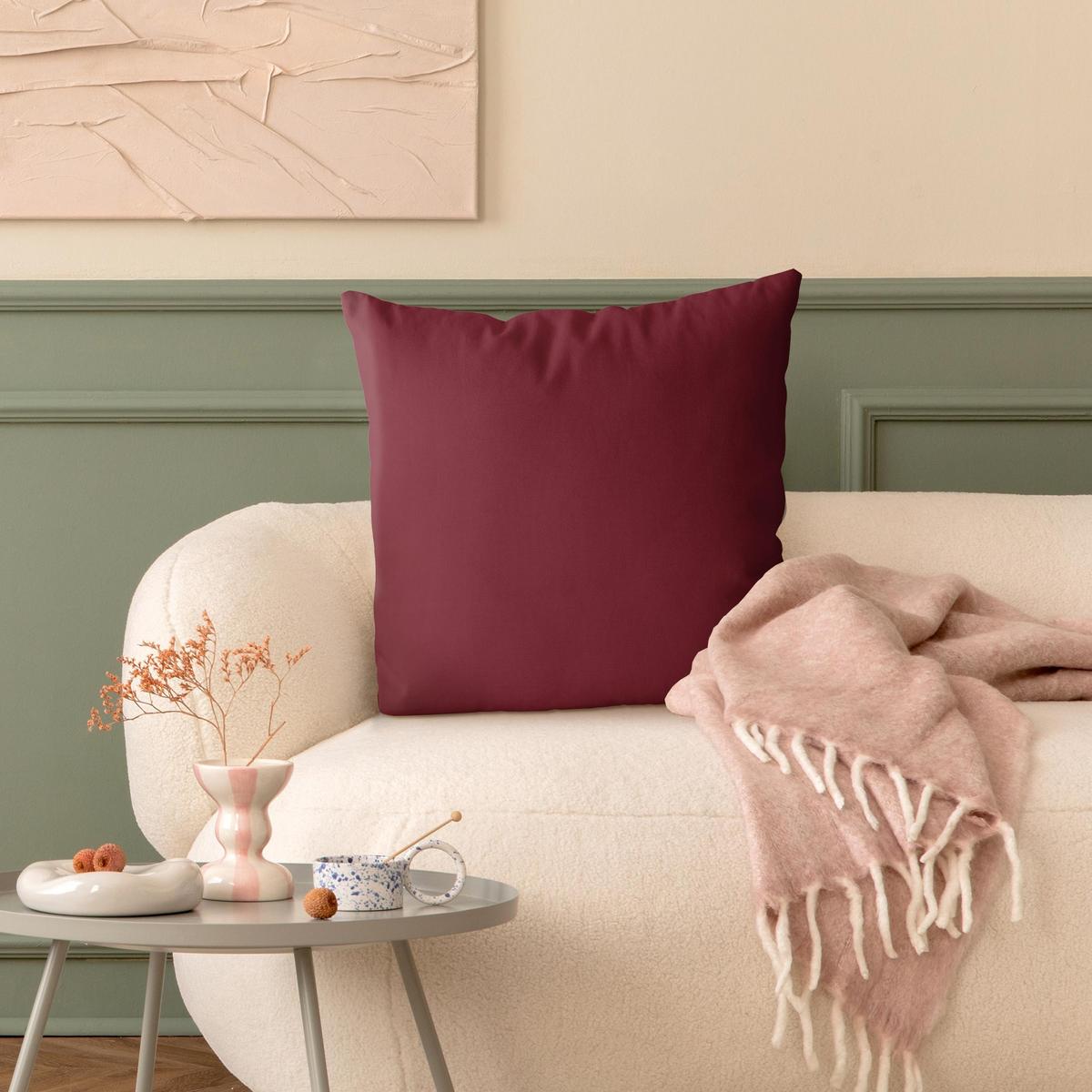 DEKOKISSEN Bordeaux 40/40 cm - Rot, Textil (40/40/10cm) - Bilderwelten