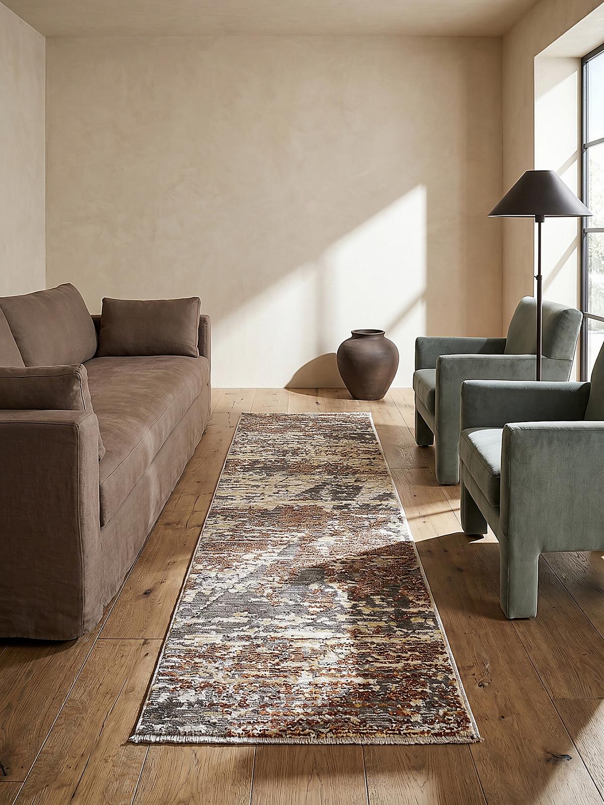 TEPPICH ADUR, abstrakt, Erdtöne, 60 x 230 cm - Braun, Textil (230/60cm) - KADIMA DESIGN