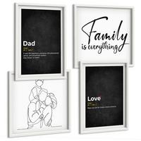 BILDER SET 4er Set - 50x50 cm & 40x60 cm Weißer Rahmen - Definitionen der Liebe in Familienzeichnungen - Weiß, Kunststoff (50/50cm) - TULUP
