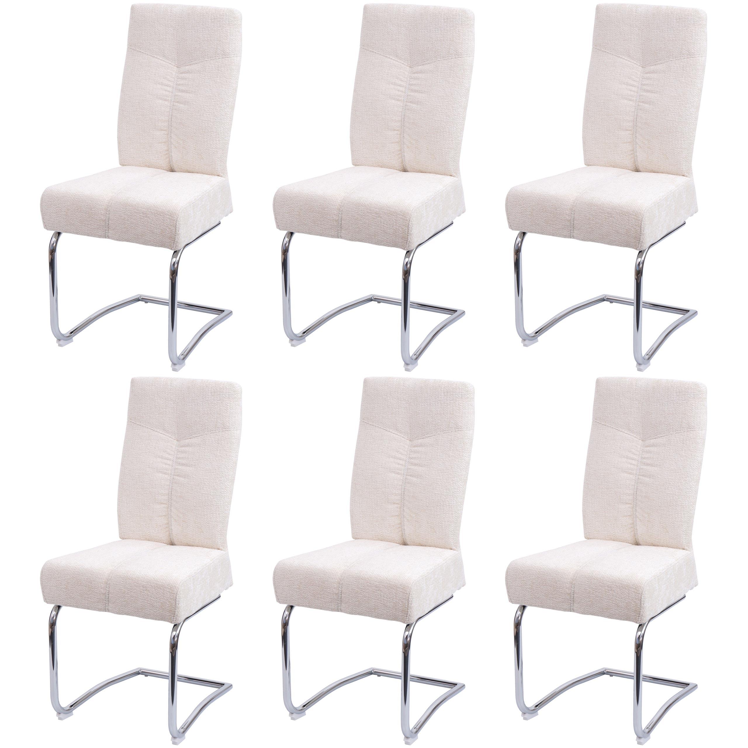 ESSZIMMERSTUHL Cremeweiß 6er-Set - Creme/Weiß, Textil (46/105/60cm) - MCW