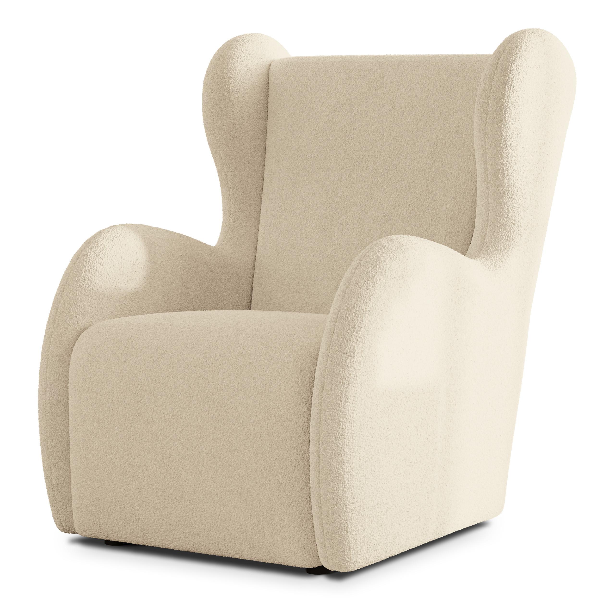 SESSEL MASTI Polstersessel Loungesessel ergonomisch, Creme - Creme, Holzwerkstoff/Kunststoff (74/100/86cm) - MASSENO