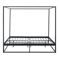 HIMMELBETT Kristianstad mit Matratze - Schwarz, Textil/Metall (160/200cm) - [en.casa]
