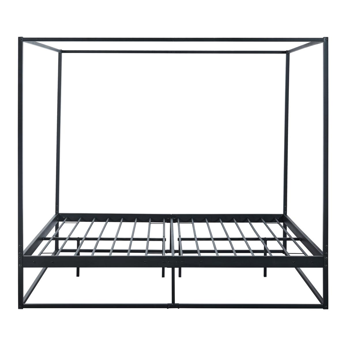 HIMMELBETT Kristianstad - Schwarz, Metall (160/200cm) - [en.casa]