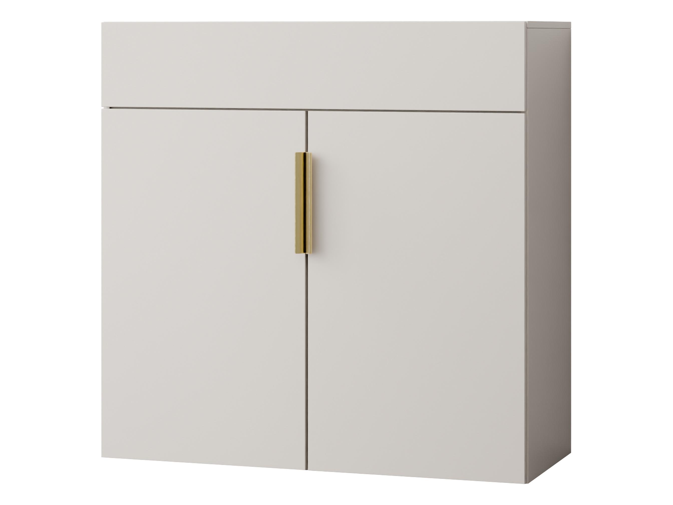 KOMMODE Kerkin 2D1S - Sandfarben/Goldfarben, Holzwerkstoff/Kunststoff (100/100/42cm) - MIRJAN24