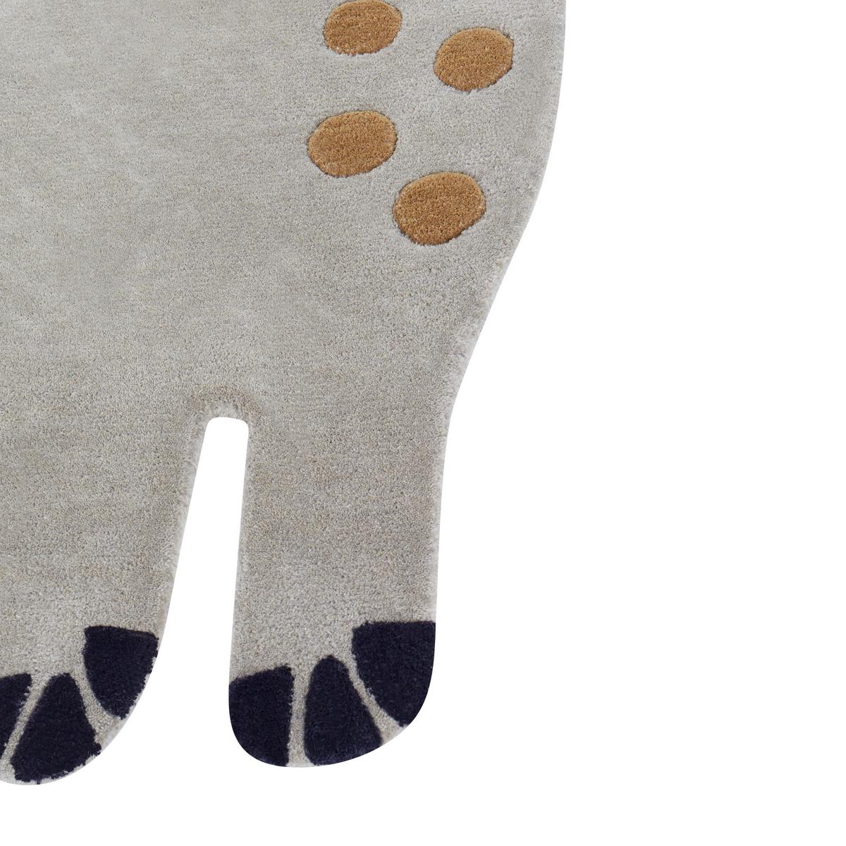 KINDERTEPPICH Dino 160/100 cm - Grau, Naturmaterialien (100/160cm) - Beliani