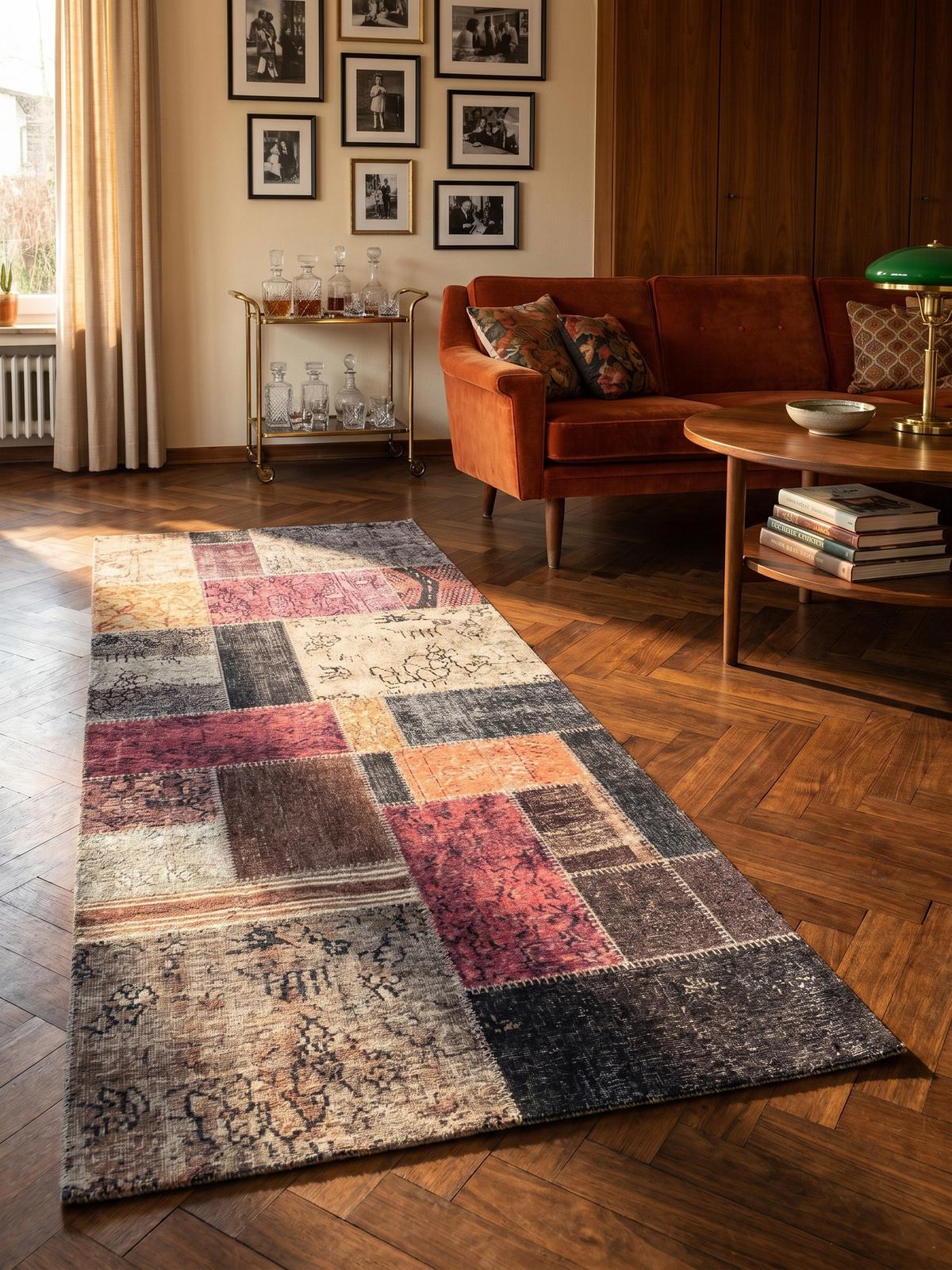 TEPPICH Flachgewebe Waschbar PIZOL in Bunt, im Patchwork-Stil, 80 x 250 cm - Multicolor, Textil (250/80cm) - KADIMA DESIGN