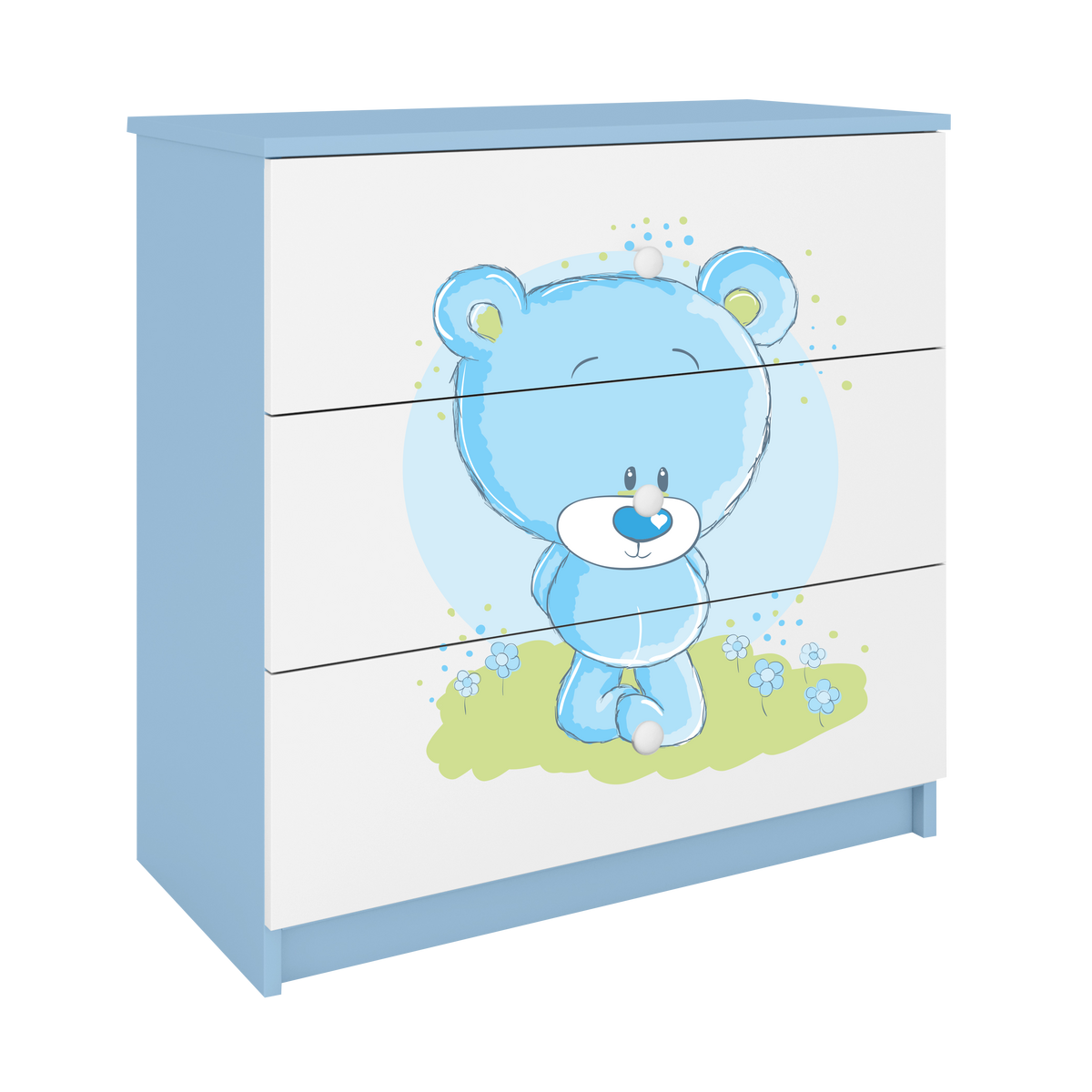 KOMMODE Babydreams Blaubär 81/81/41 - Blau, Holzwerkstoff (81/81/41cm) - RAUMHIRSCH FURNITURE