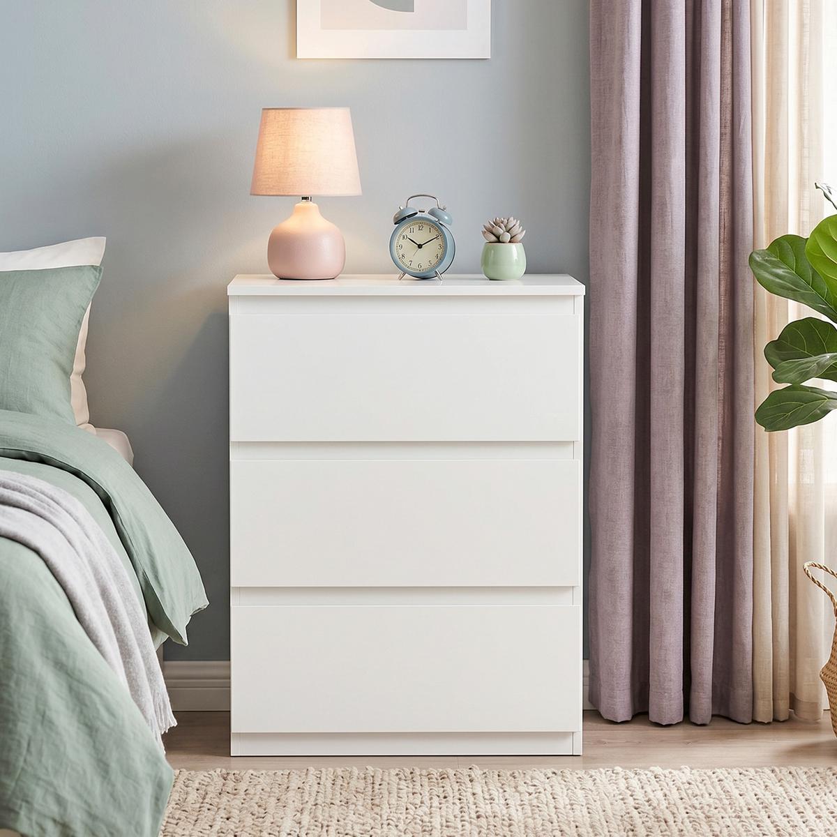 KOMMODE Spanplatte Weiß - Weiß, Holzwerkstoff/Kunststoff (34/75/55cm) - HOMCOM