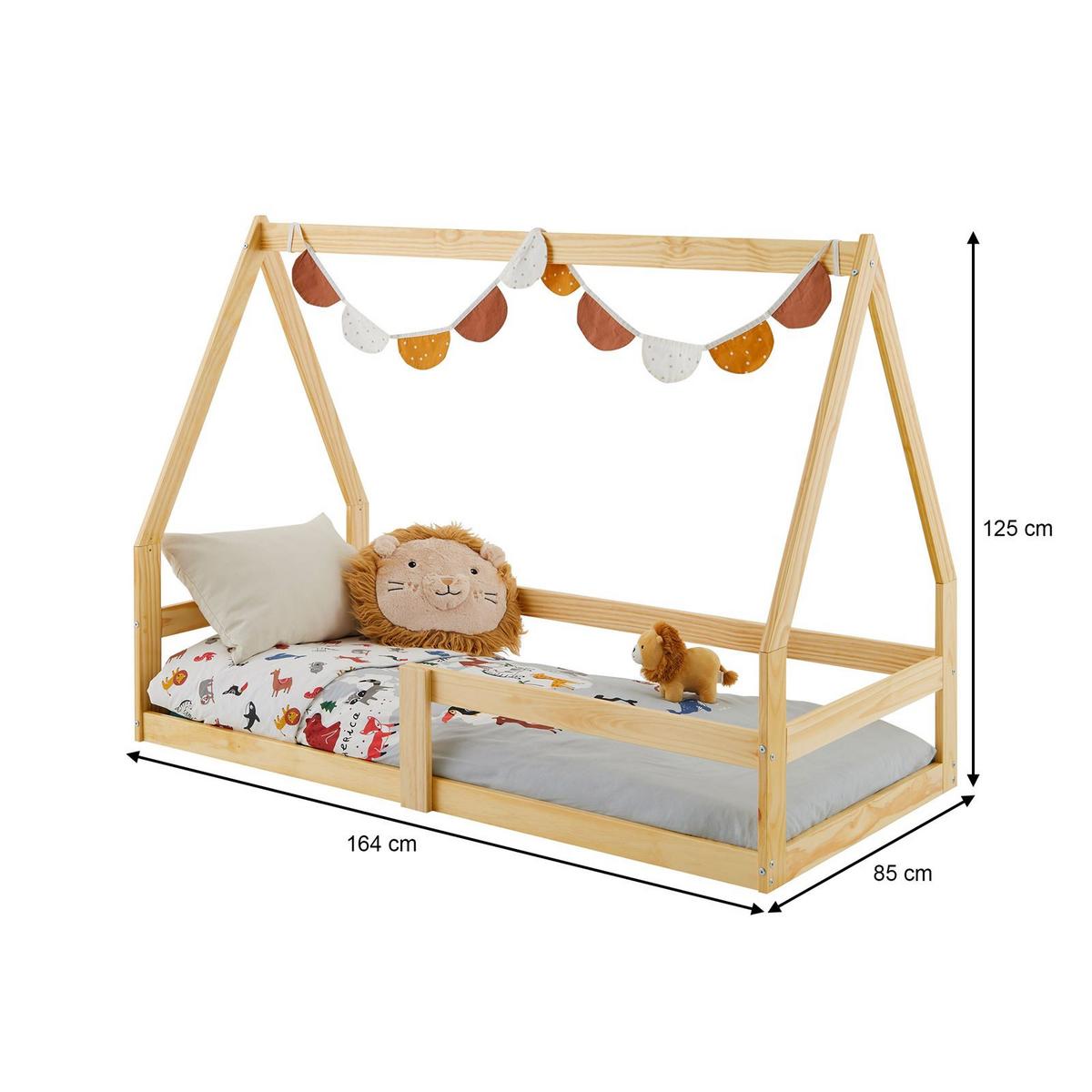 HAUSBETT LUSIA 80x160 cm natur - Naturfarben, Holz (85/125/164cm) - IDIMEX