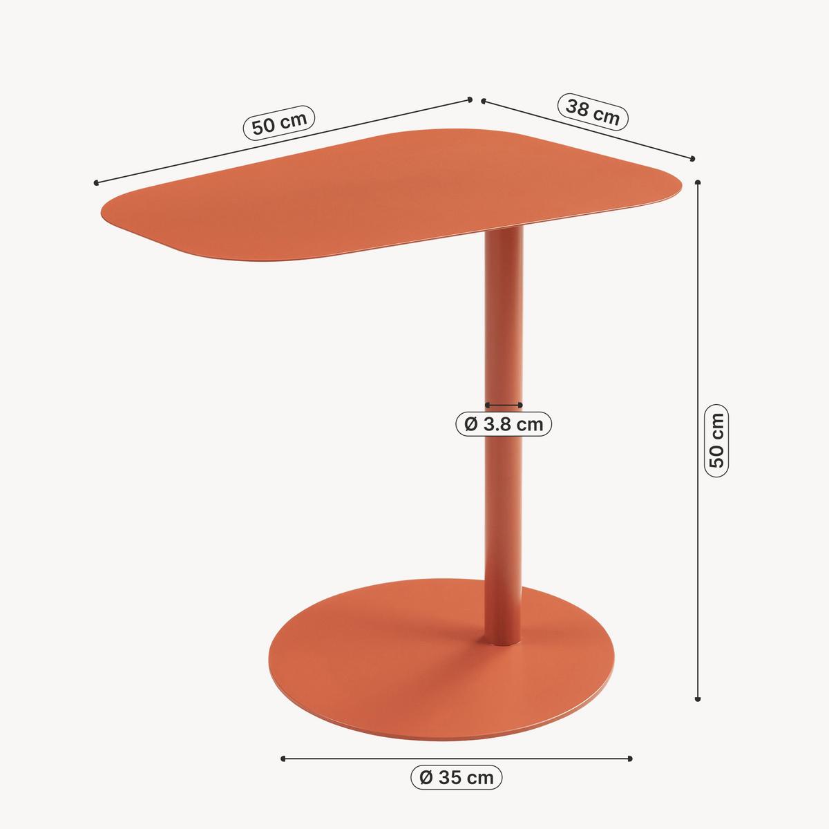 BEISTELLTISCH Nastätten - Dunkelbraun, Metall (38/50/50cm) - [en.casa]