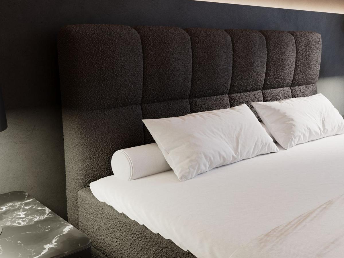 BOXBETT Alicante 140x200 Bouclé-Stoff Schwarz - Schwarz, Holz/Textil (140/200cm) - Graingold