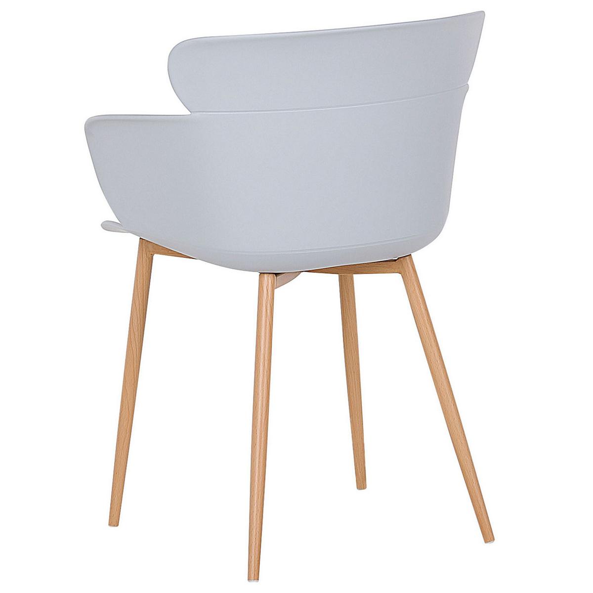 ESSZIMMERSTUHL 2er-Set Kunststoff Grau Sumkley - Grau, Kunststoff/Metall (61/82/54cm) - Beliani