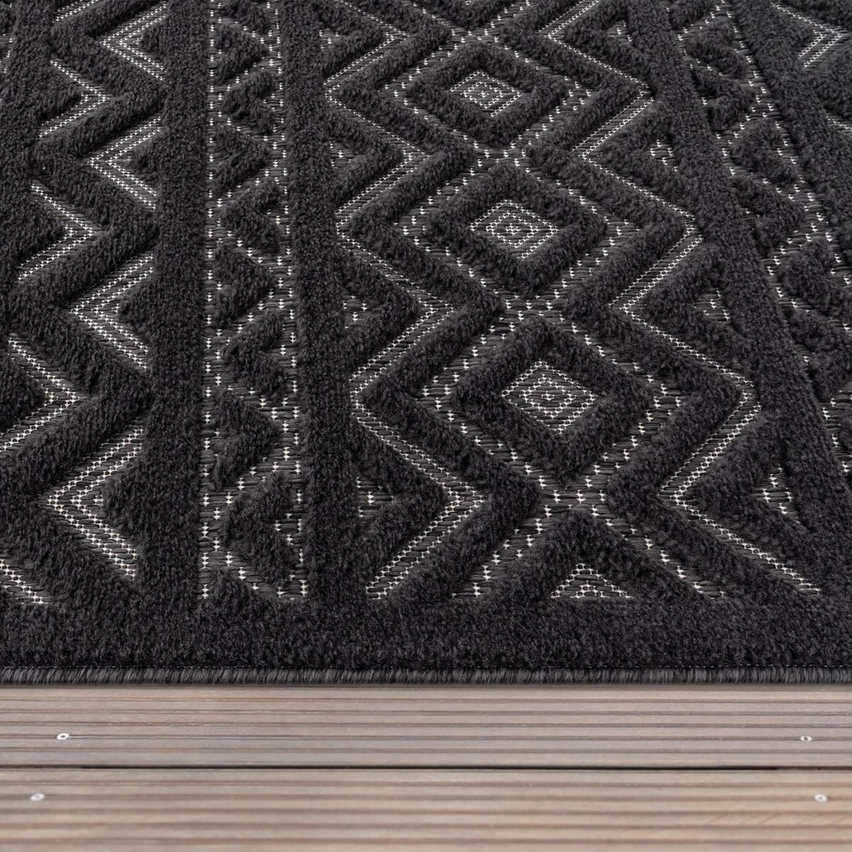 OUTDOORTEPPICH Boho Anthrazit 80 x 150 cm - Anthrazit, Kunststoff (80/150cm) - TT Home