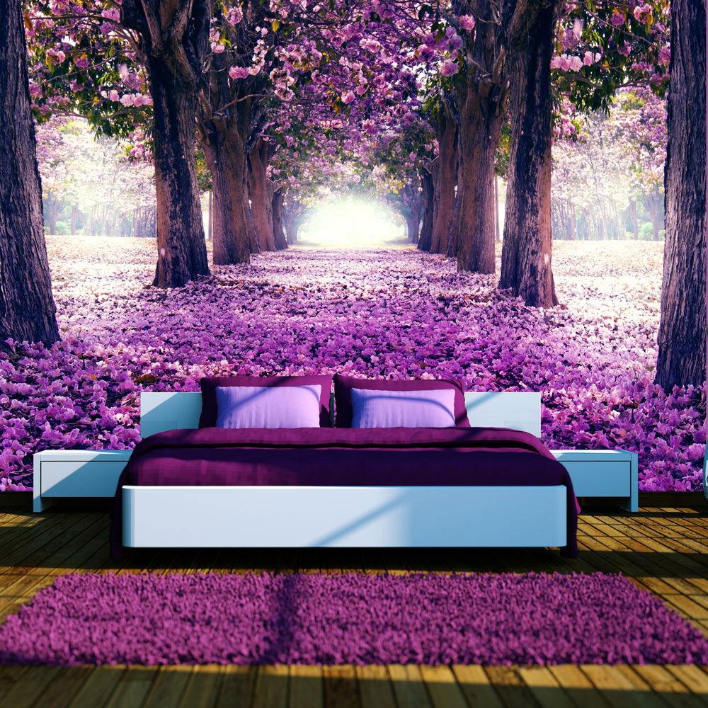 SELBSTKLEBENDE FOTOTAPETE 343/245 cm - Lila/Braun, Kunststoff/Textil (343/1cm) - KUNSTLOFT