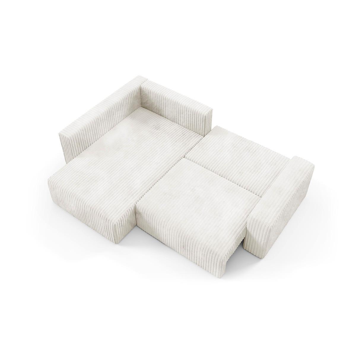 ECKSOFA Angela 4 Sitzplätze Gebrochenes Weiß - Weiß, Holz (245/182cm) - Petits-meubles