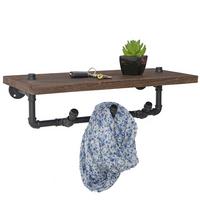 WANDGARDEROBE Braun, Schwarz - Schwarz/Braun, Holz (60/16/25cm) - MCW