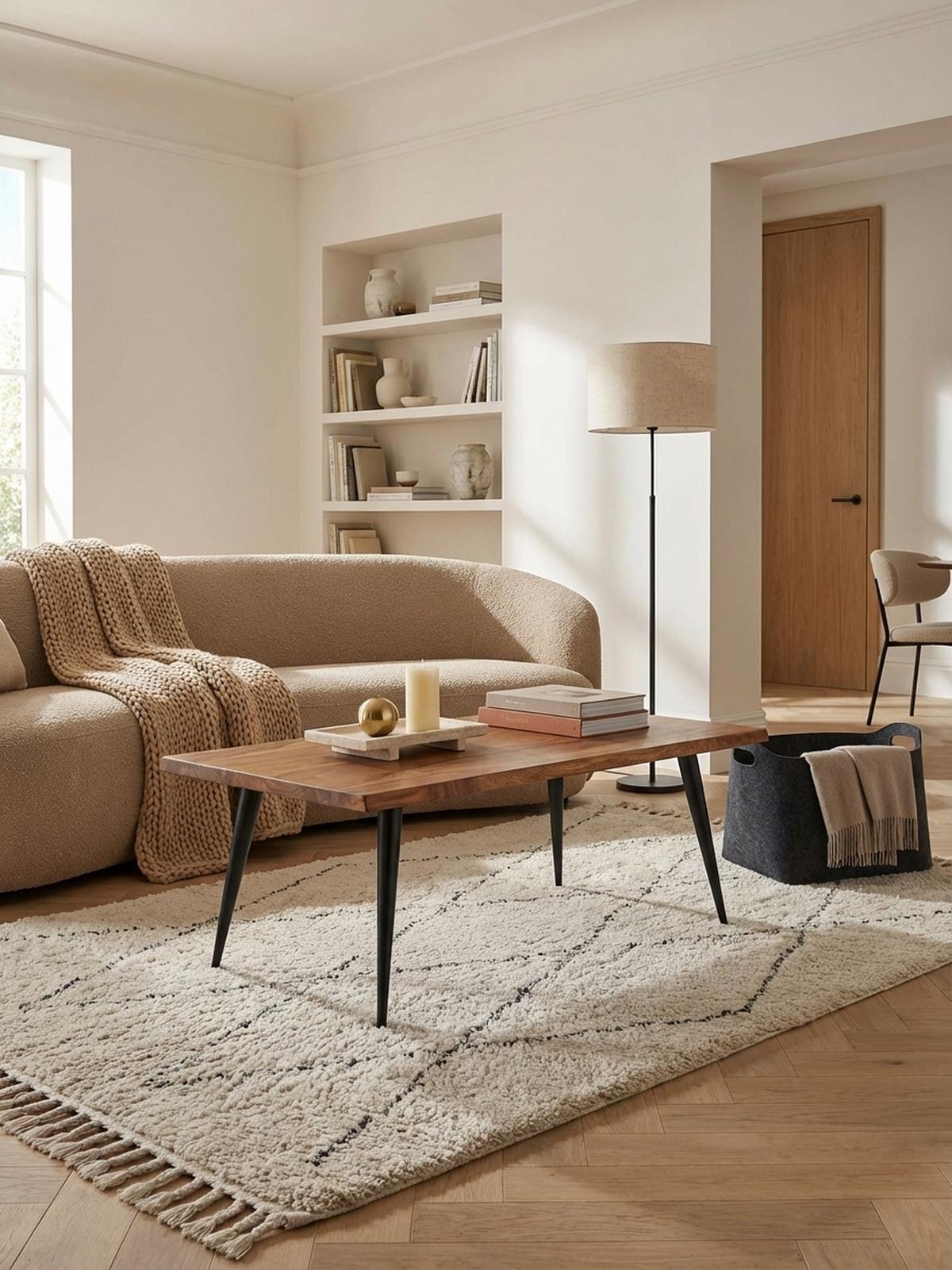 COUCHTISCH Sheesham Massivholz in Natur mit Baumkante und Metallgestell, 110x60x40 cm, Handgefertigt, Schutzlack-beschichtet - Schwarz/Braun, Holz/Metall (60/110/40cm) - KADIMA DESIGN