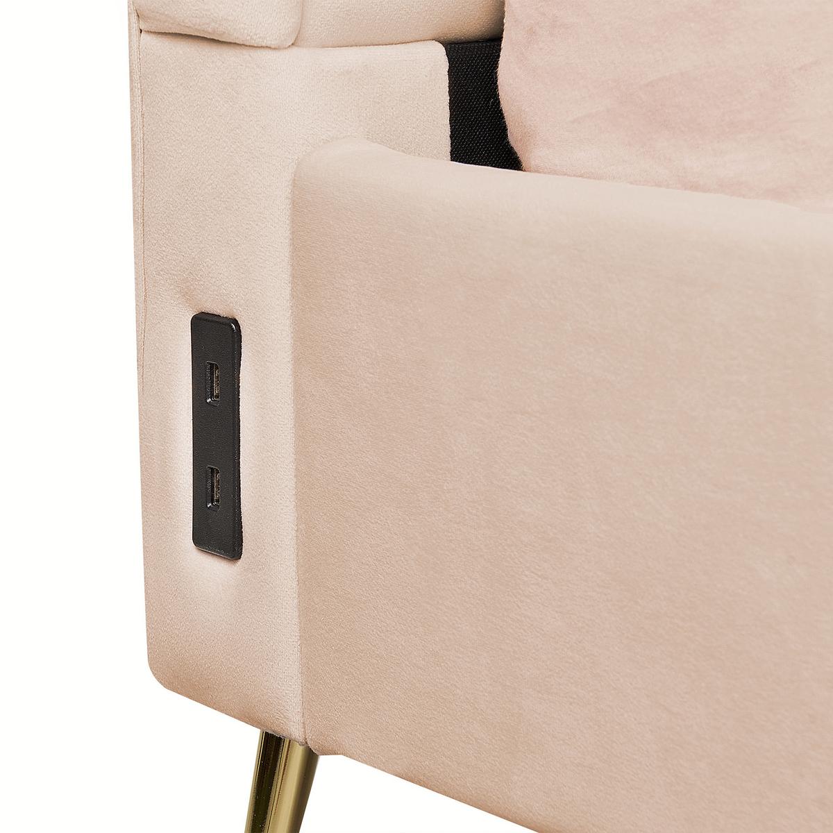 POLSTERBETT 180/200cm Beige Miribel - Beige, Textil (180/200cm) - Beliani