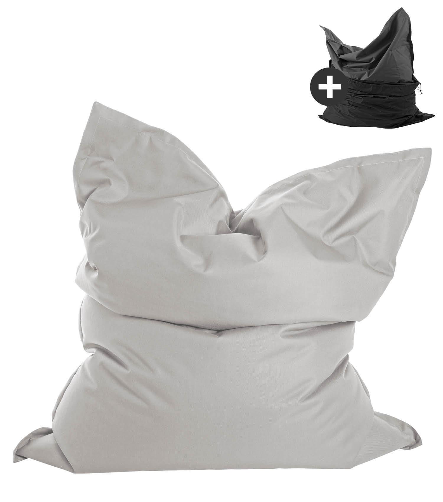OUTDOOR SITZSACK mit Schutzhülle Der Große - Grau, Textil (130/170/20cm) - Mokebo