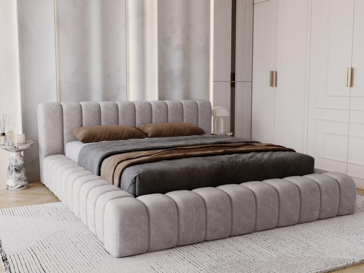 POLSTERBETT Italia 180x200 Grau - Grau, Textil (180/200cm) - Graingold