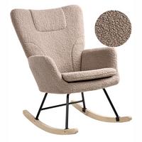SCHAUKELSESSEL Bouclé Taupe Sandve - Hellbraun/Beige, Textil (72/98/87cm) - Beliani