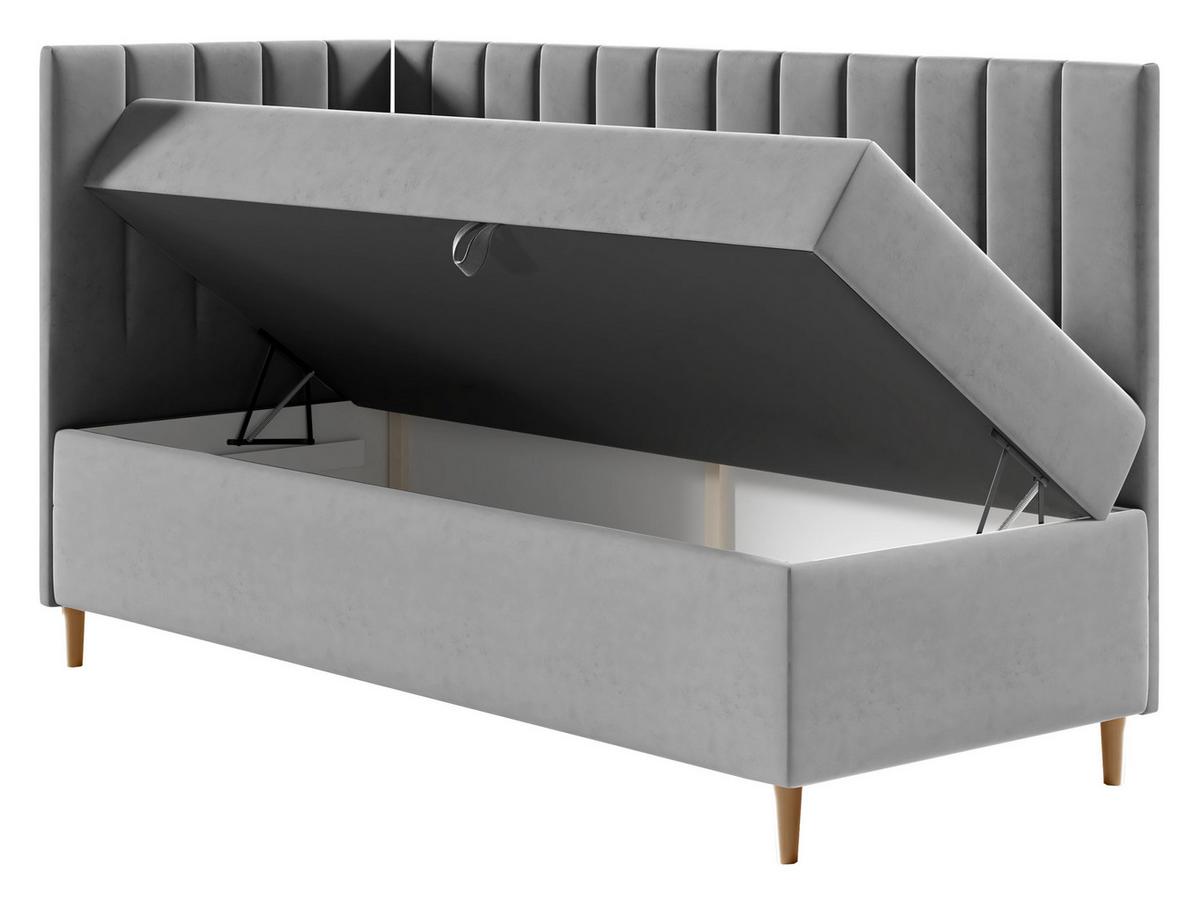 BOXBETT Maja Junior 3, Seite zum Öffnen des Bettkastens: Links - H3 - Türkis/Weiß, Holz (80/200cm) - MIRJAN24