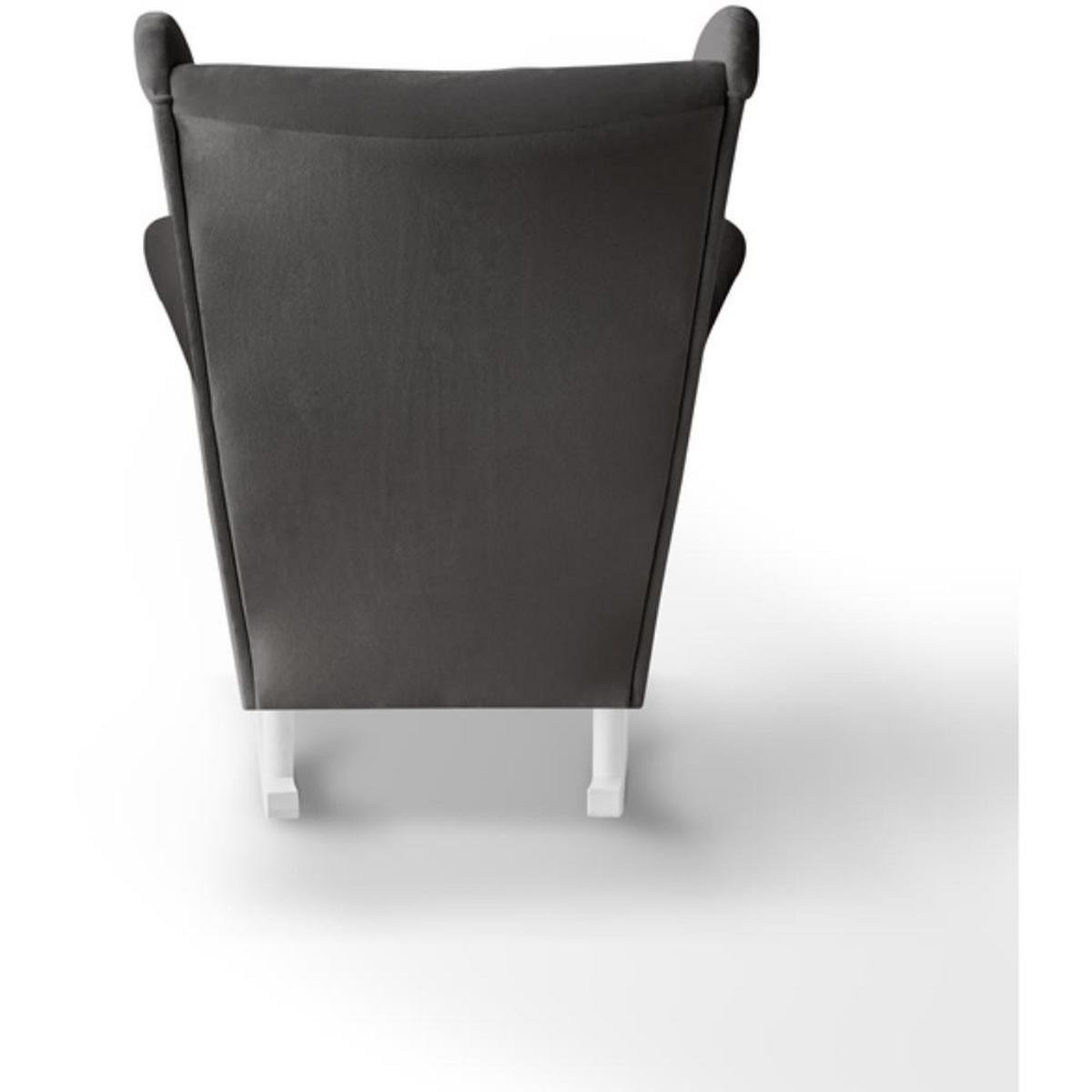 SCHAUKELSTUHL Fabio grau mit Weiß Beinen - Weiß/Grau, Textil (82/103/108cm) - Beautysofa