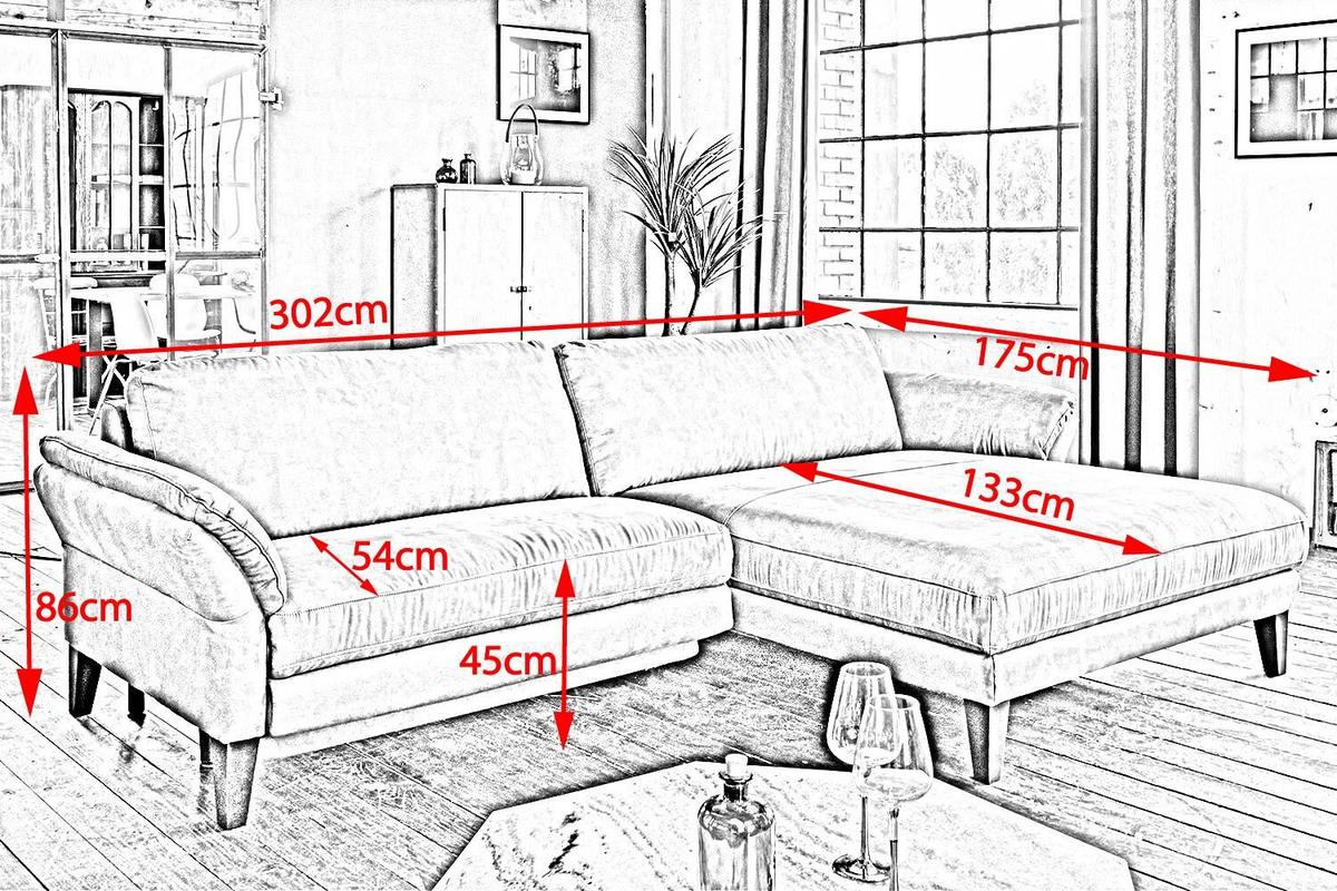 ECKSOFA MALTA Grün Webstoff - Schwarz/Grün, Buchenholz/Textil (302/175cm) - KAWOLA
