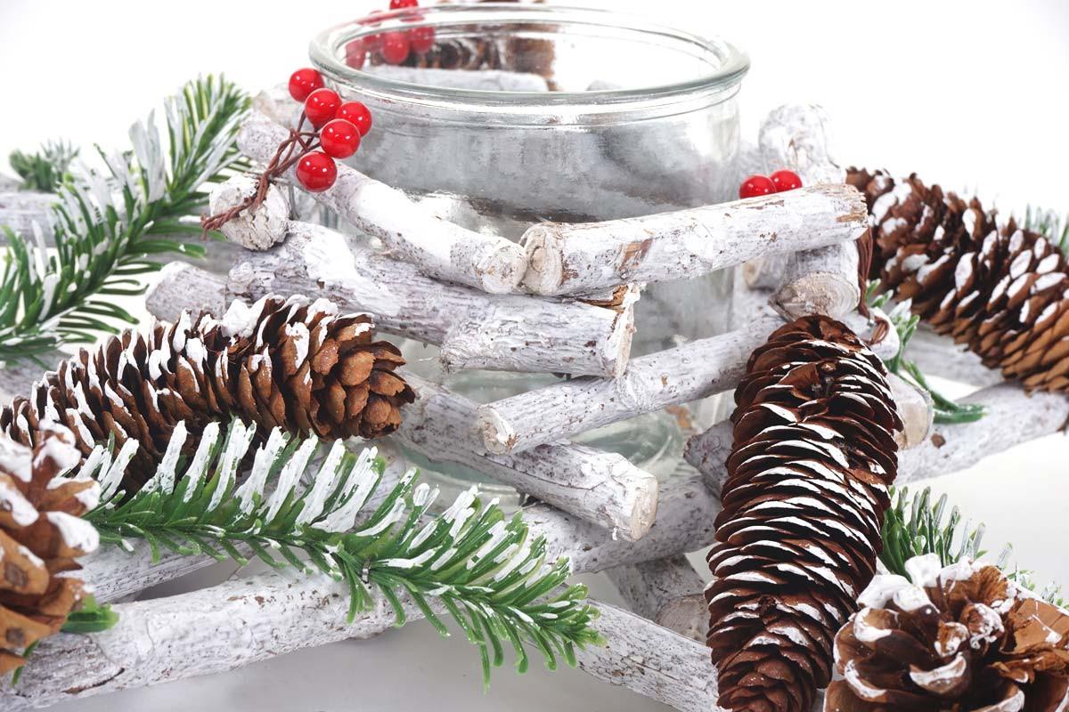 ADVENTSKRANZ STERN Weiß - Weiß, Holz (12cm) - MCW