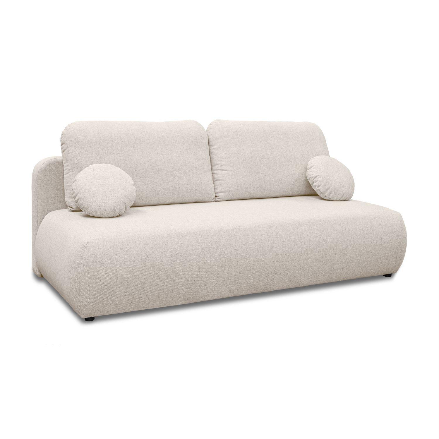 SCHLAFSOFA CLAIRE, zweisitzig, mit Schlaffunktion, Neve 03 - Creme, Textil (208/90/95cm) - Lookway