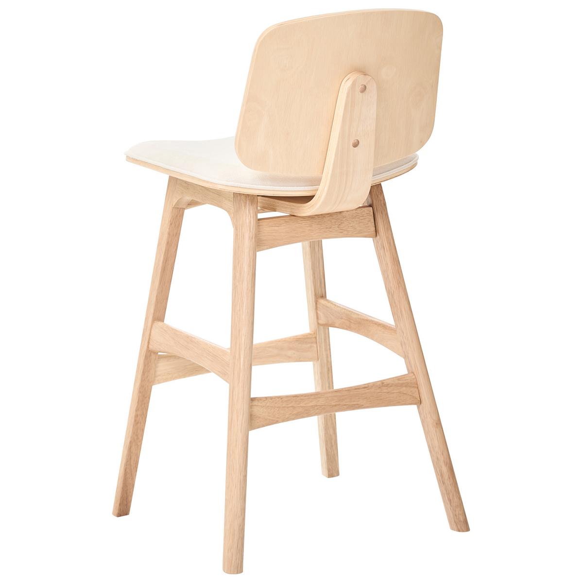 BARSTUHL 2er-Set Holz Hellbraun/Hellbeige Charleston - Beige, Textil (47/92/50cm) - Beliani