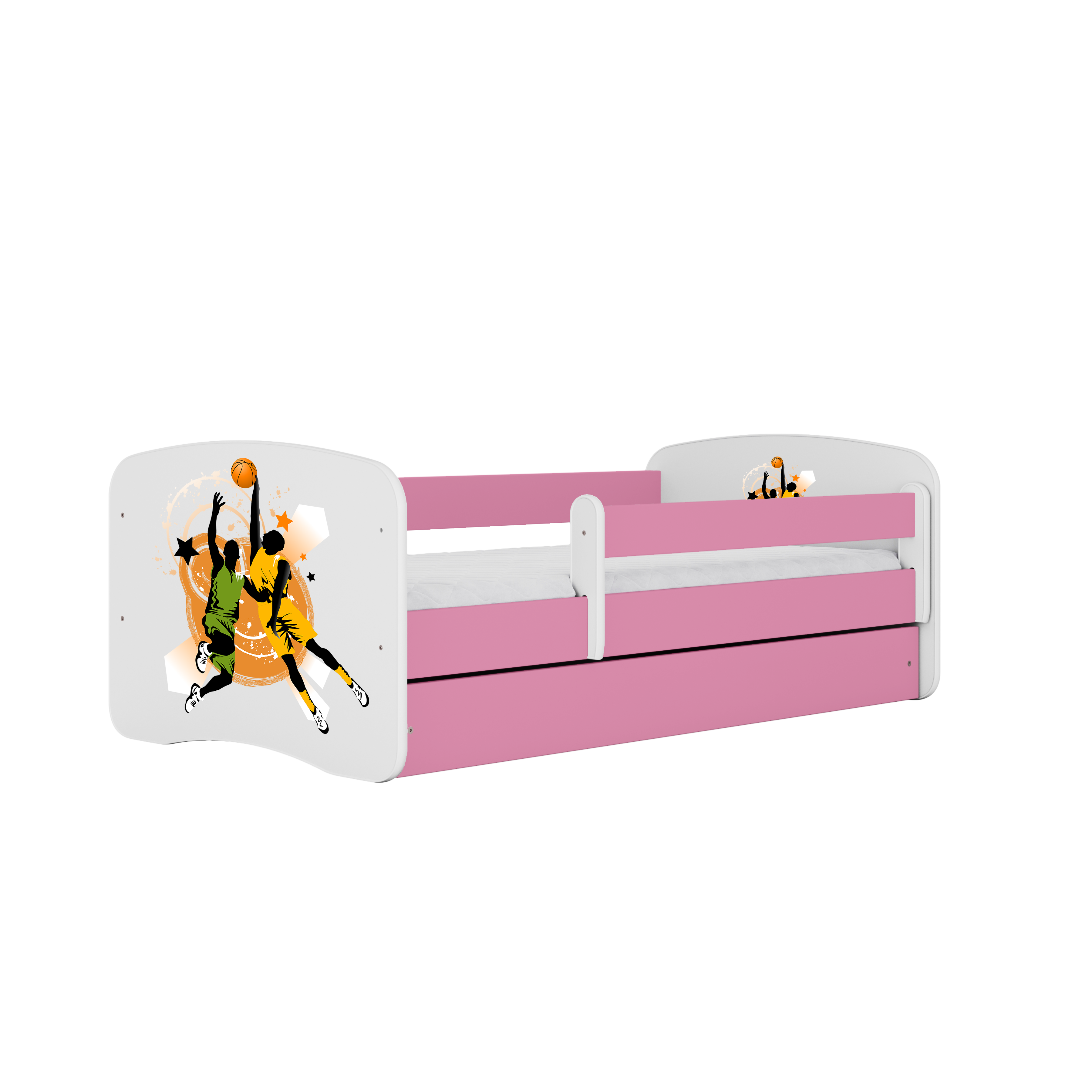 KINDERBETT Basketball mit Schublade und Matratze 140/70 - Rosa, Holzwerkstoff (70/140cm) - RAUMHIRSCH FURNITURE