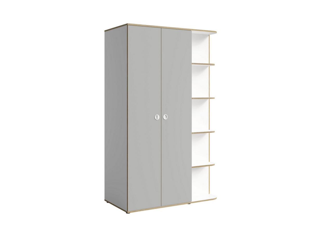 DREHTÜRENSCHRANK AMARIS 120/196,5/60cm 3-türig Weiß - Weiß/Grau, Holzwerkstoff (120/196.5/60cm) - MASSENO