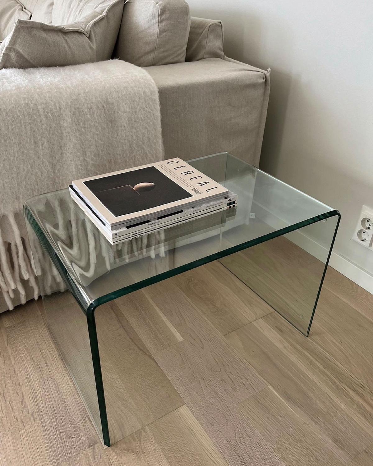 BEISTELLTISCH Glas transparent 40/40/61 cm Lourdes - Transparent, Glas (40/40/61cm) - Beliani