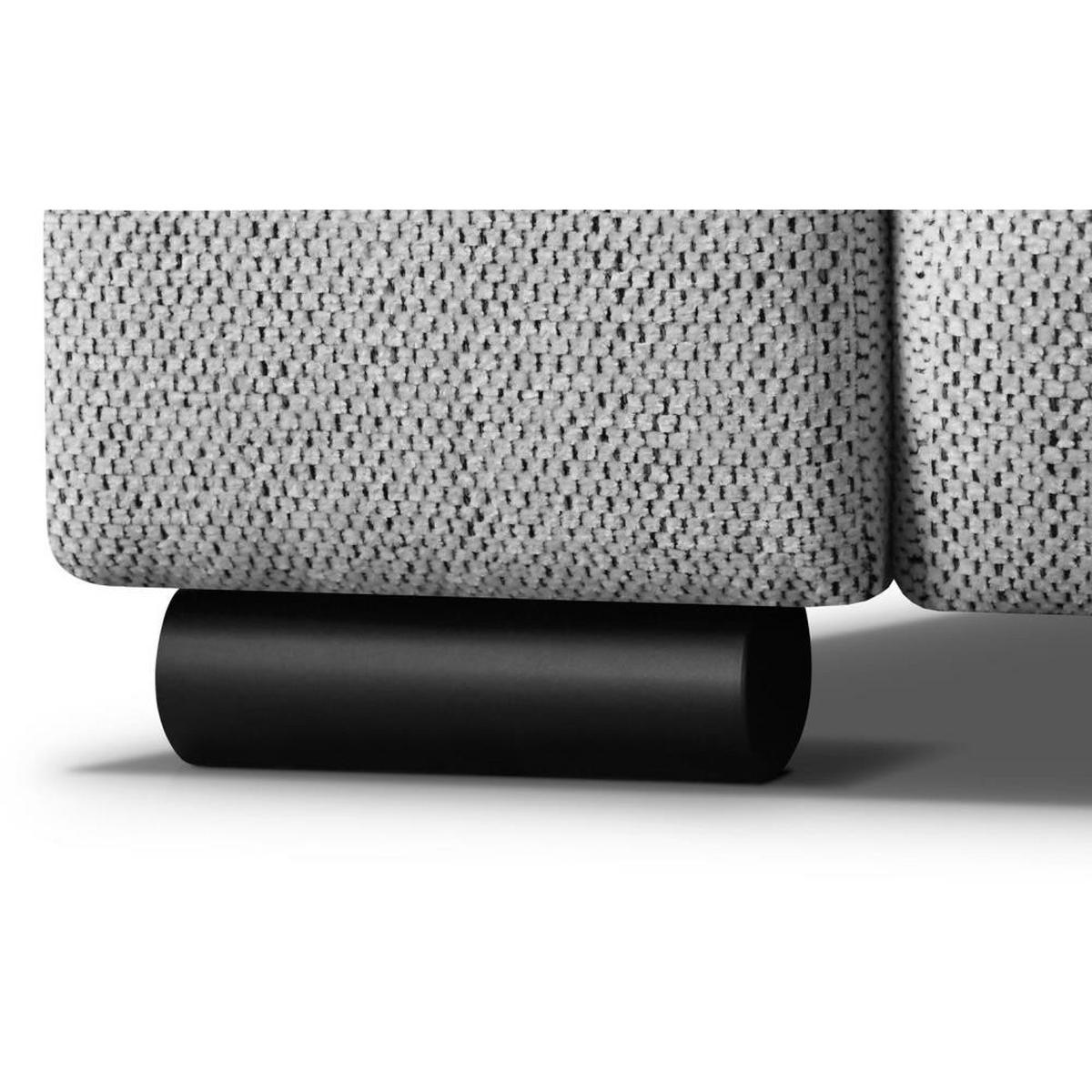 ECKSCHLAFSOFA Benny hellgrau rechts - Silberfarben/Schwarz, Kunststoff/Textil (271/185cm) - Beautysofa