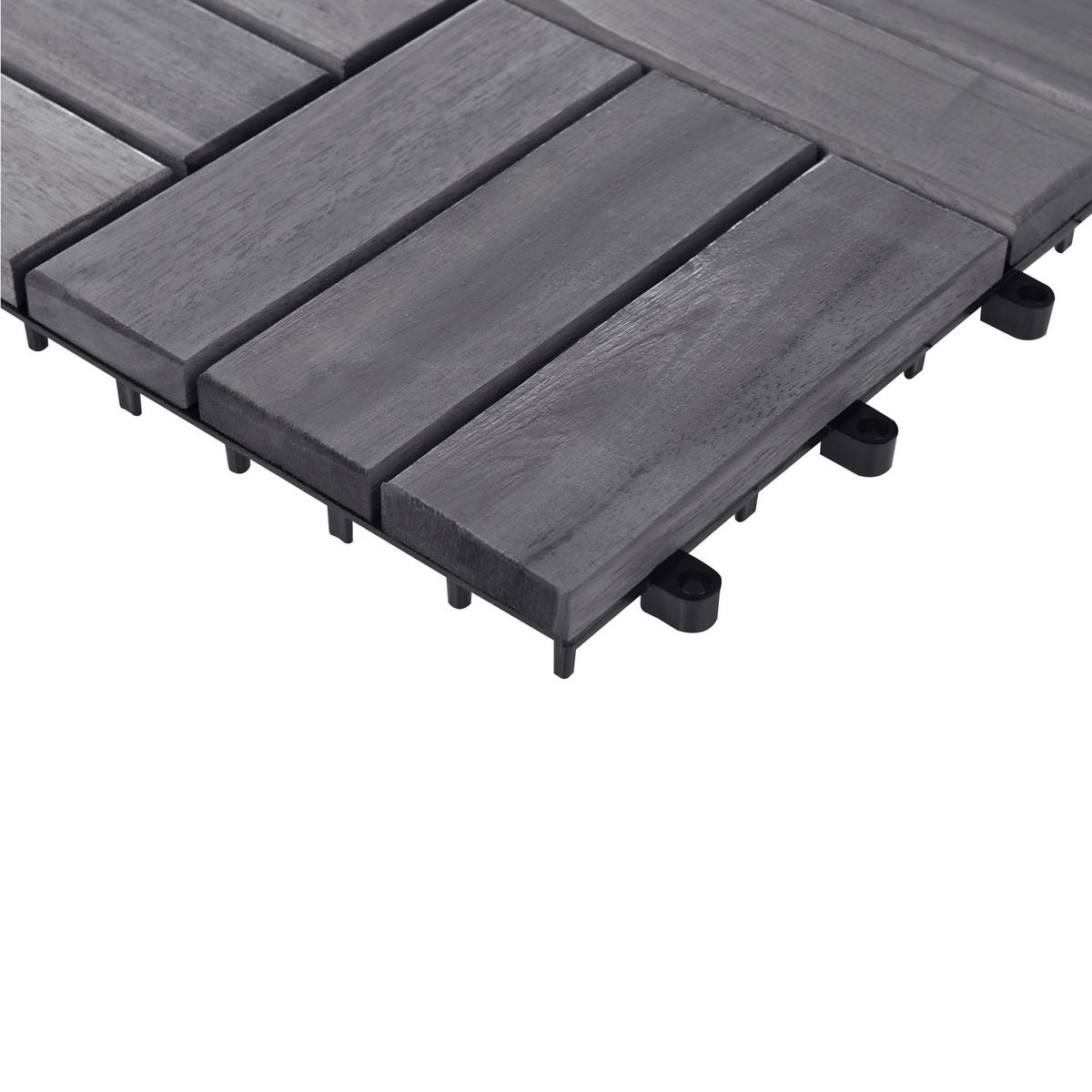 TERRASSENFLIESEN Grau Acerenza - Grau, Holz (30/30cm) - Beliani