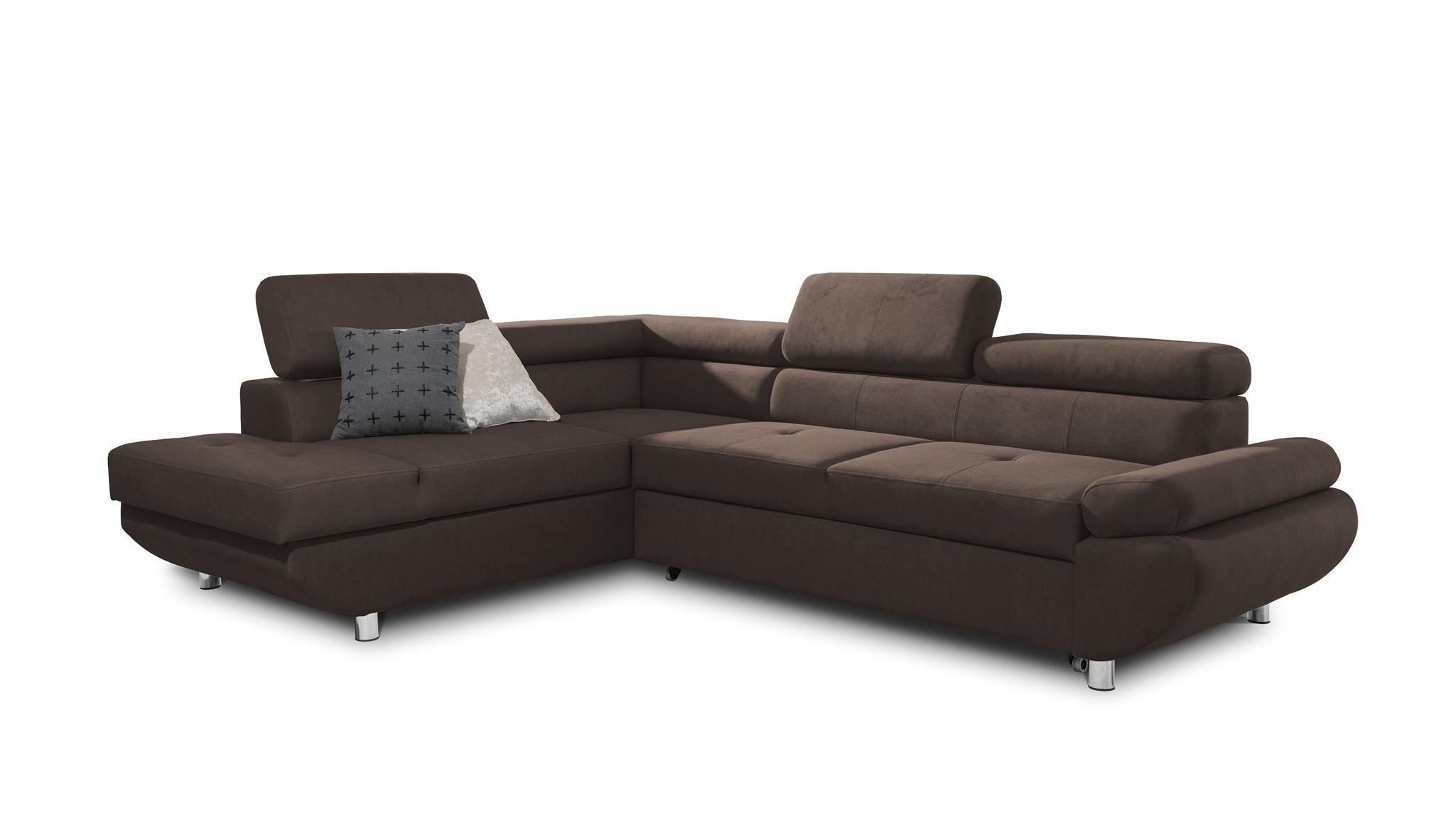 ECKSOFA Schlafsofa Panos In Esito - Braun, Holzwerkstoff/Textil (275/210cm) - Fun Möbel