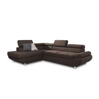 ECKSOFA Schlafsofa Panos In Esito - Braun, Holzwerkstoff/Textil (275/210cm) - Fun Möbel