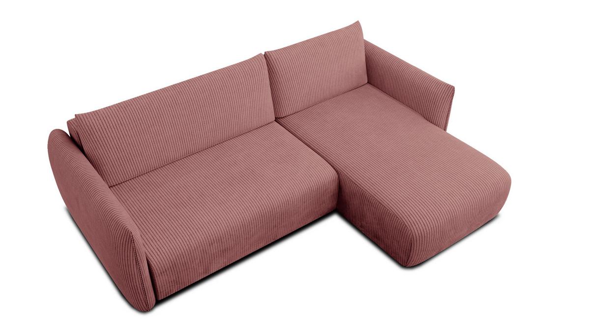ECKSOFA TAUER 3-Sitzer links, altrosa - Altrosa/Schwarz, Holz/Textil (248/173cm) - Wozimo