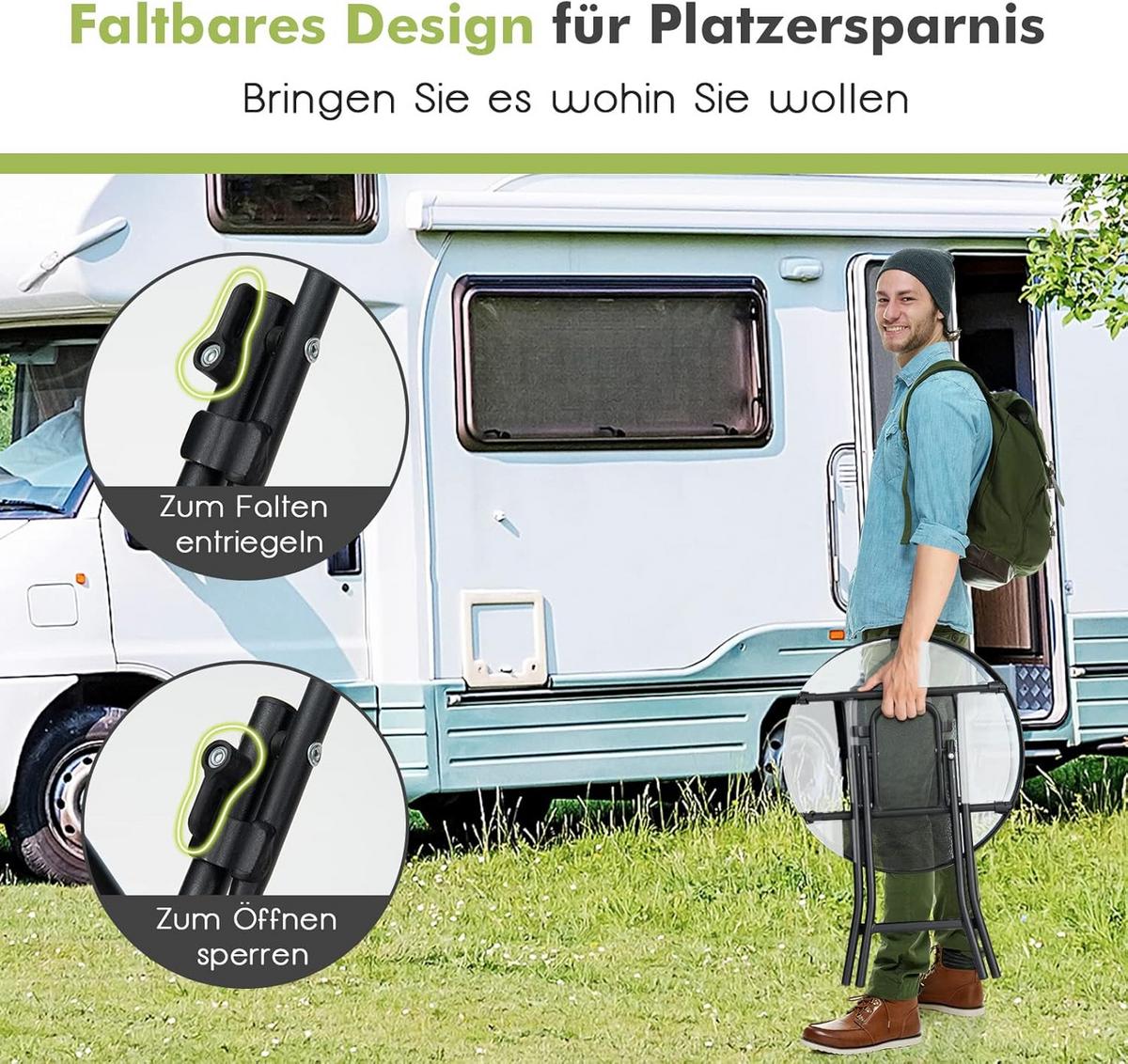 BEISTELLTISCH Schwarz - Schwarz, Metall (45/45/47cm) - COSTWAY