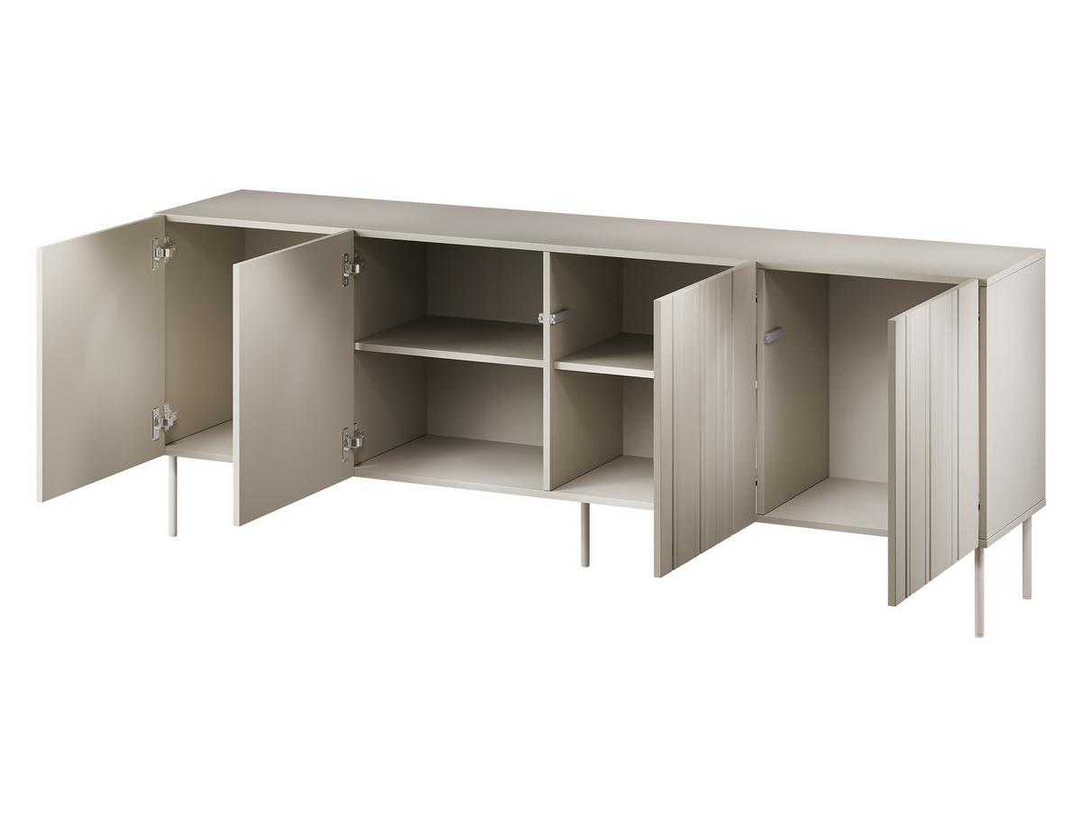 SIDEBOARD Isla 200 4D - Schwarz, Holzwerkstoff/Metall (201/75/40cm) - MIRJAN24