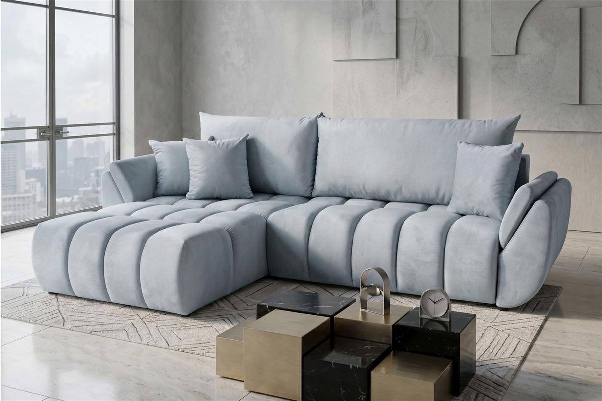 ECKSOFA Collin Mit Schlaffunktion - Hellgrau, Holzwerkstoff/Textil (280/185cm) - Fun Möbel