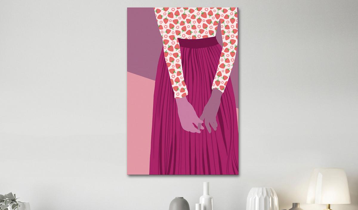 KUNSTDRUCK Rosa 80/120 cm - Pink/Lila, Textil (80/120cm) - KUNSTLOFT