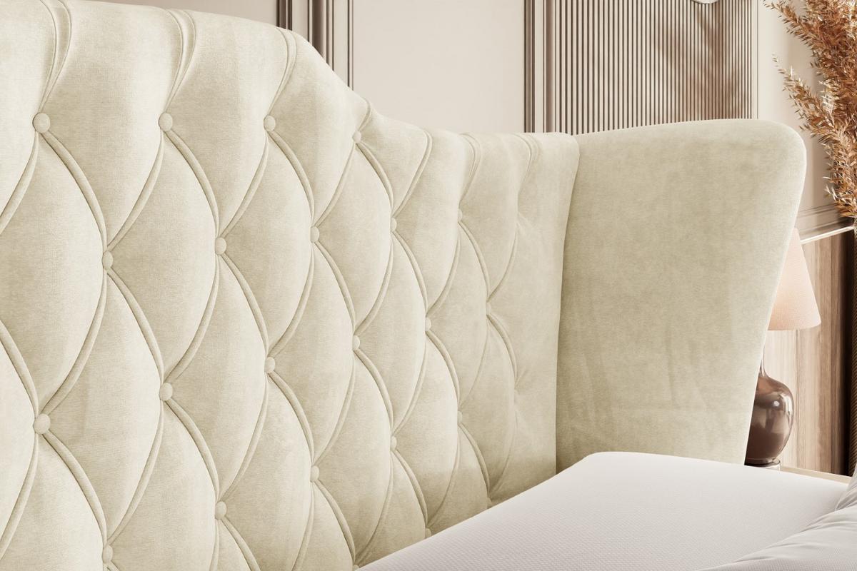 BOXSPRINGBETT VILA KING - 180x200 - H3/H4 - Beige - Beige, Holzwerkstoff (180/200cm) - ALTDECOR