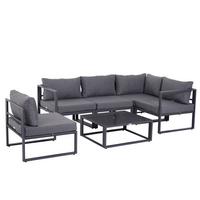 GARTENMÖBEL Set, Alu, Polyester, Grau - Grau, Metall - Outsunny